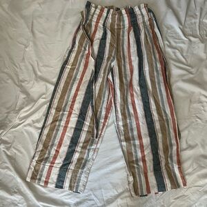 Madewell Striped Pants in Blue, Tan, and Pink